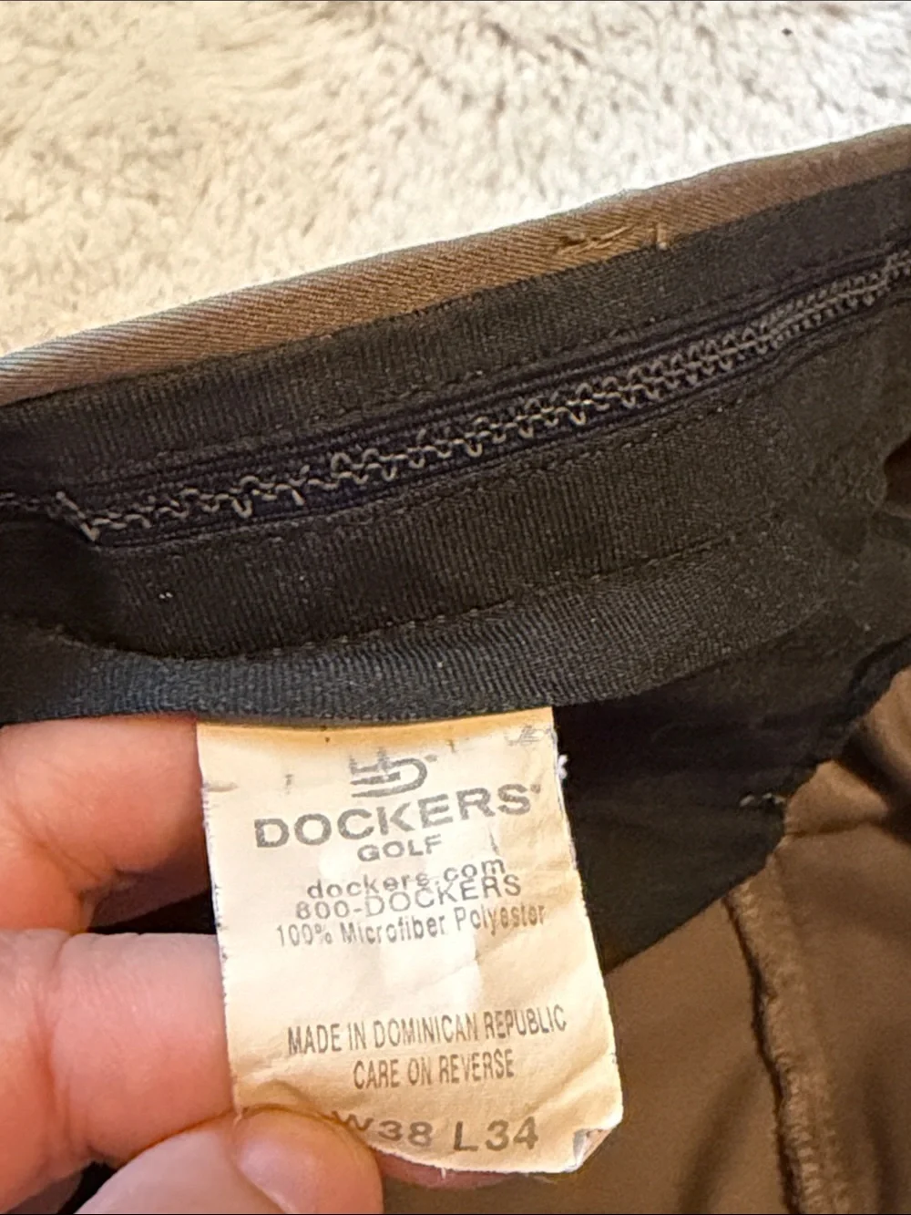 Dockers Men's Brown Flat Front Golf Pants 38X34